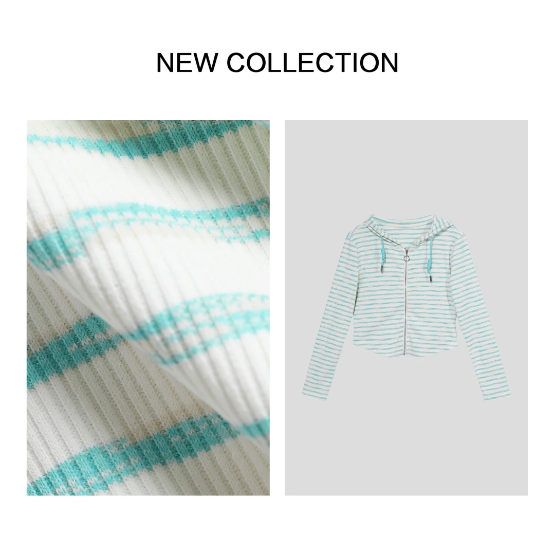 【小铃铛】T1F38028B 时尚必备-女士条纹长袖T恤