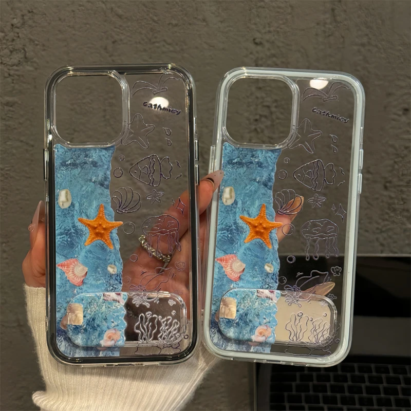 海底世界适用苹果16pro手机壳iPhone15三合一炫彩mate60可爱华为p