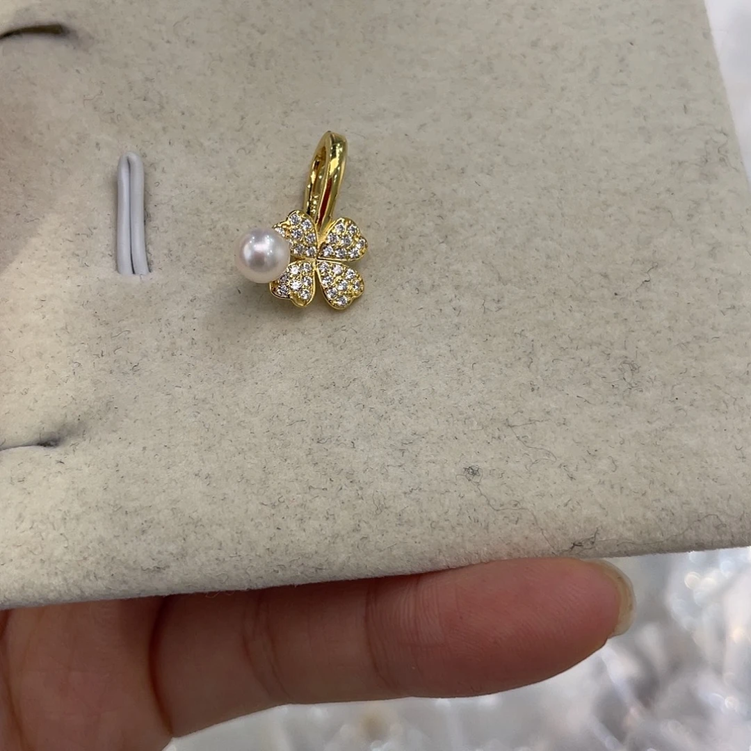 吊坠(不含链)银S925镶嵌海水珍珠