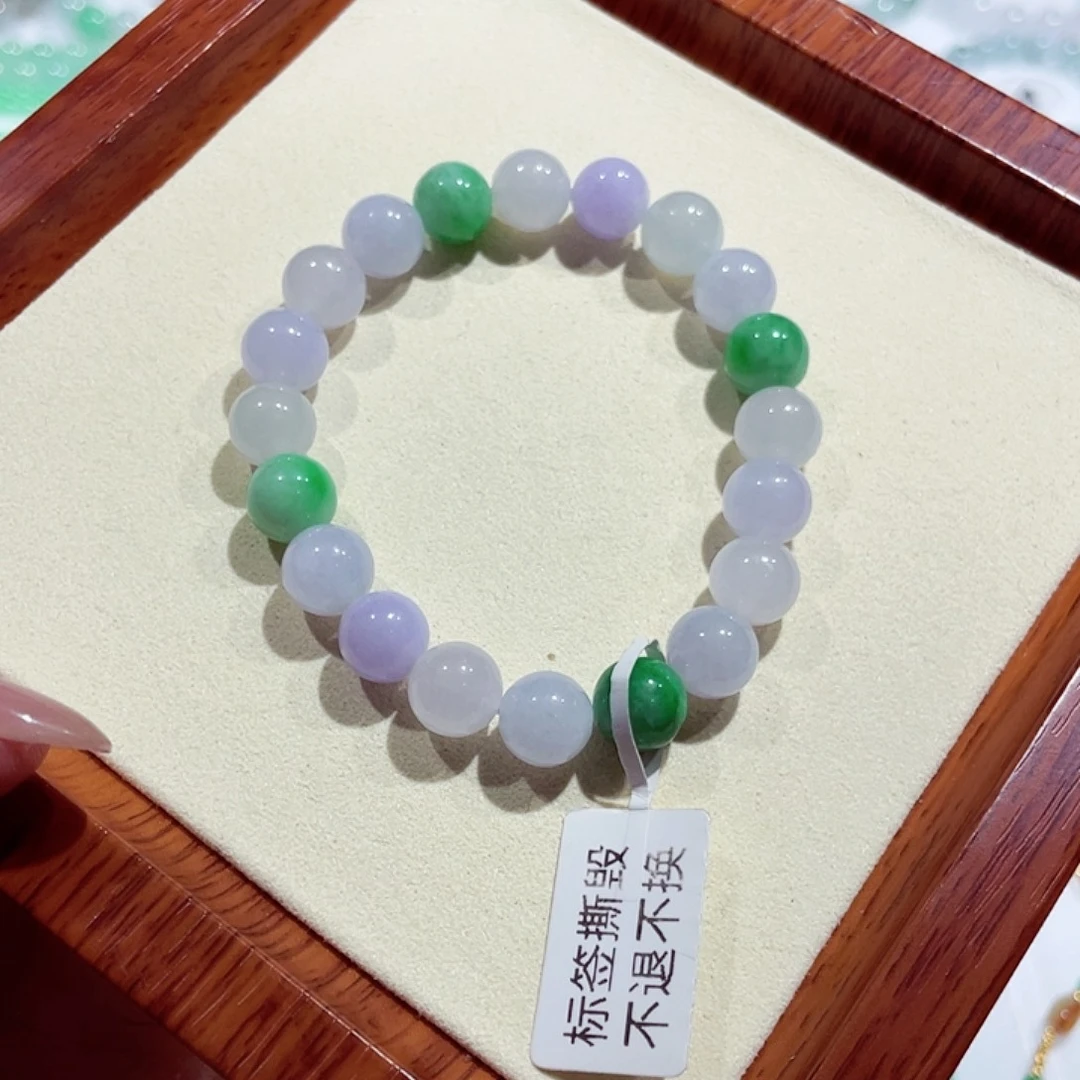 翡翠未镶嵌手链天然缅甸翡翠A货卡9.6