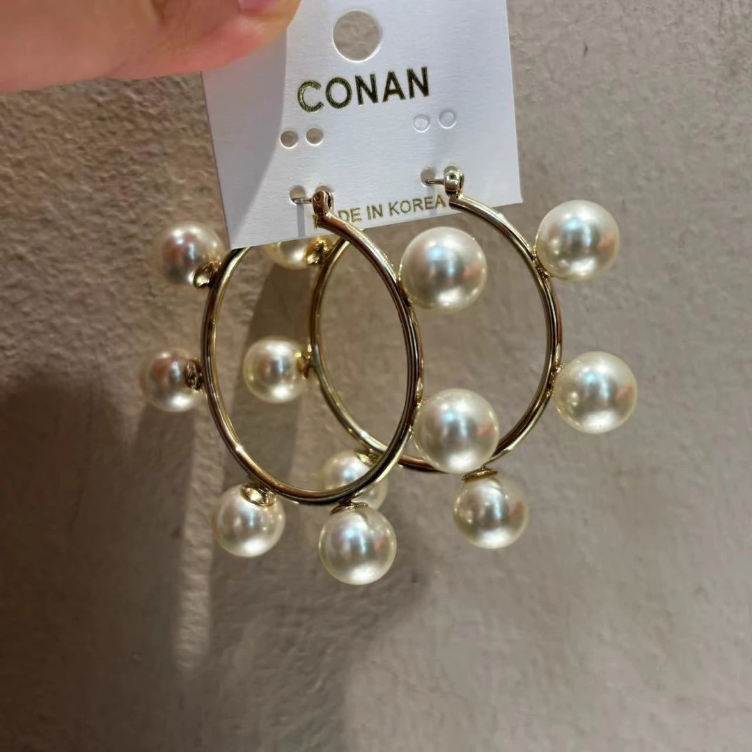 合金耳饰 韩国珠珠耳圈耳钉PR01
