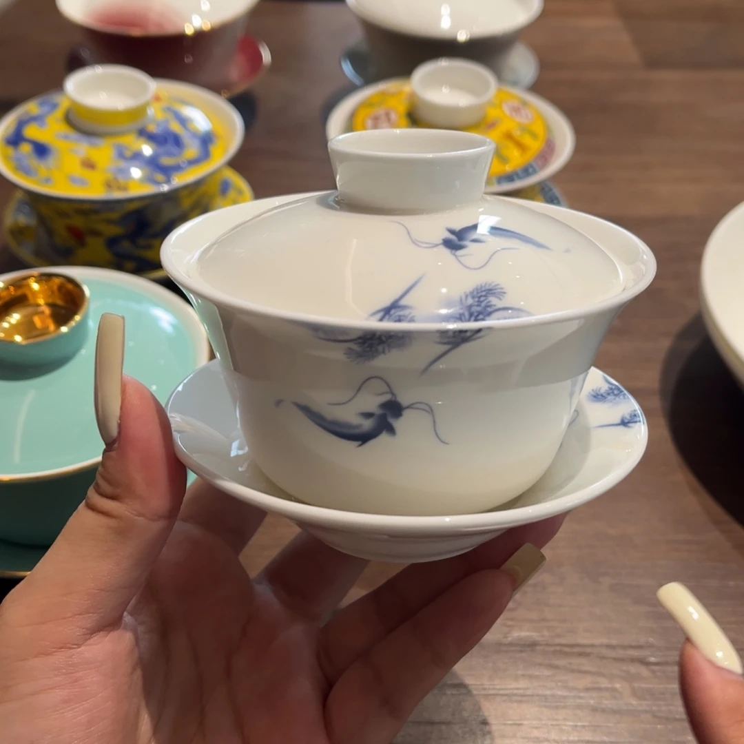 如鱼得水三才盖碗