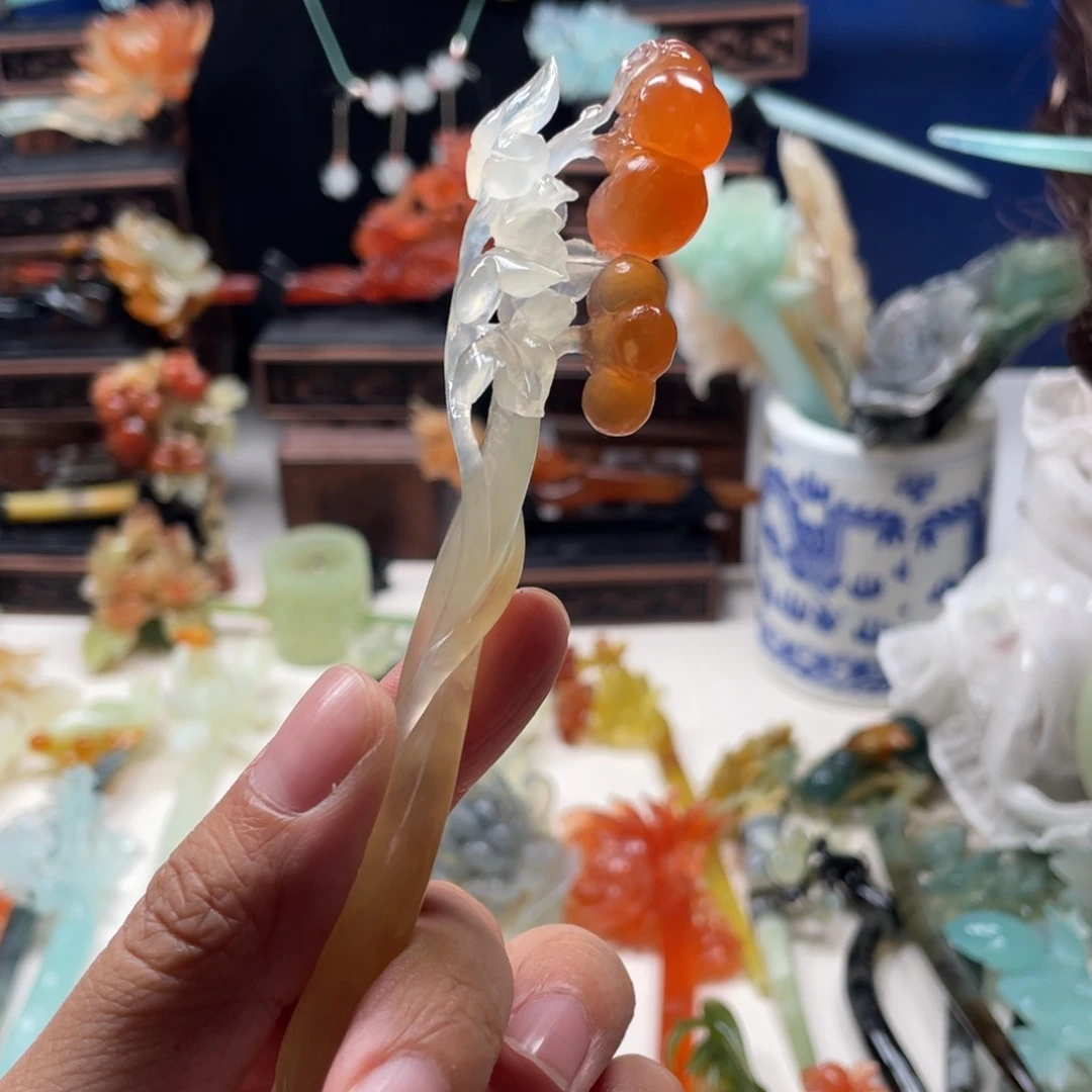 【闪购商品】蛇纹石玉未镶嵌发饰龙**飞