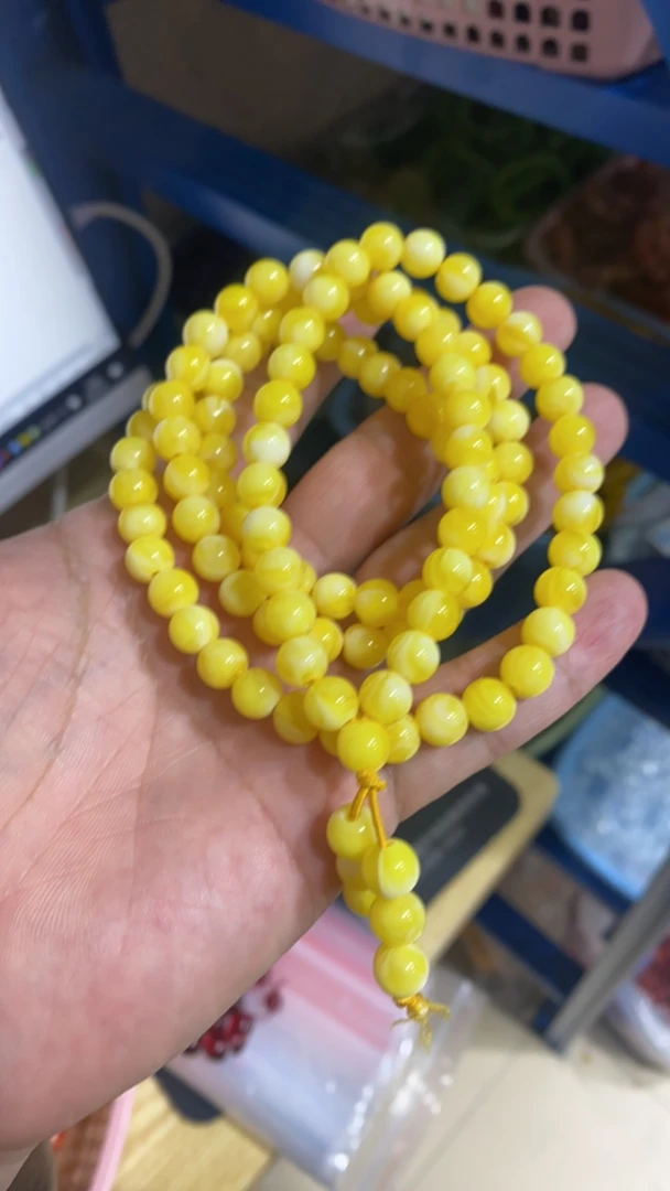 B693 8 白花蜜108手串