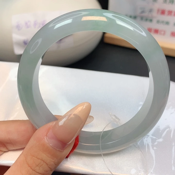 未镶嵌手镯翡翠L*N冰飘绿正圈翡翠手镯