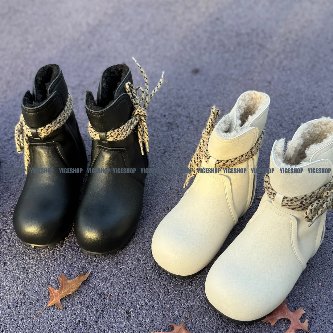 YG 两穿时尚短靴2025冬季新款内增高雪地靴女加绒博肯靴保暖短靴