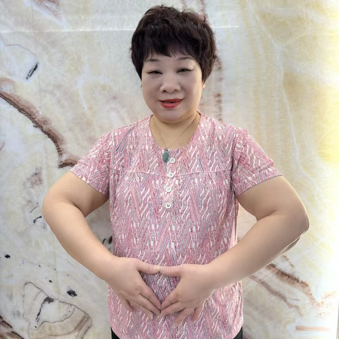 【大码】2025新款夏季中老年气质妈妈装加肥加大180斤短袖套头衫