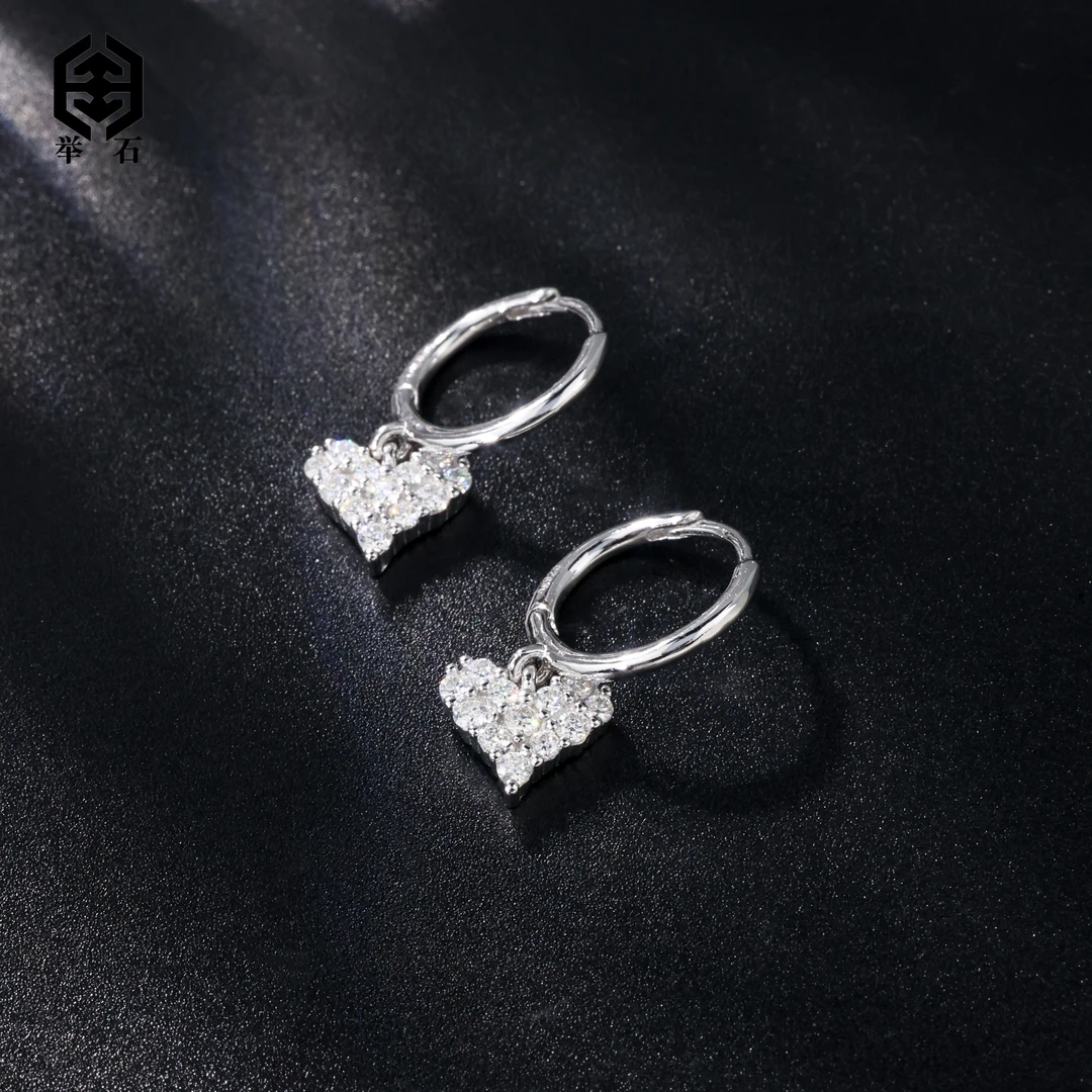 925银莫桑石银制品 【举石精选】X0620-9819-11莫桑钻耳饰（一对）F