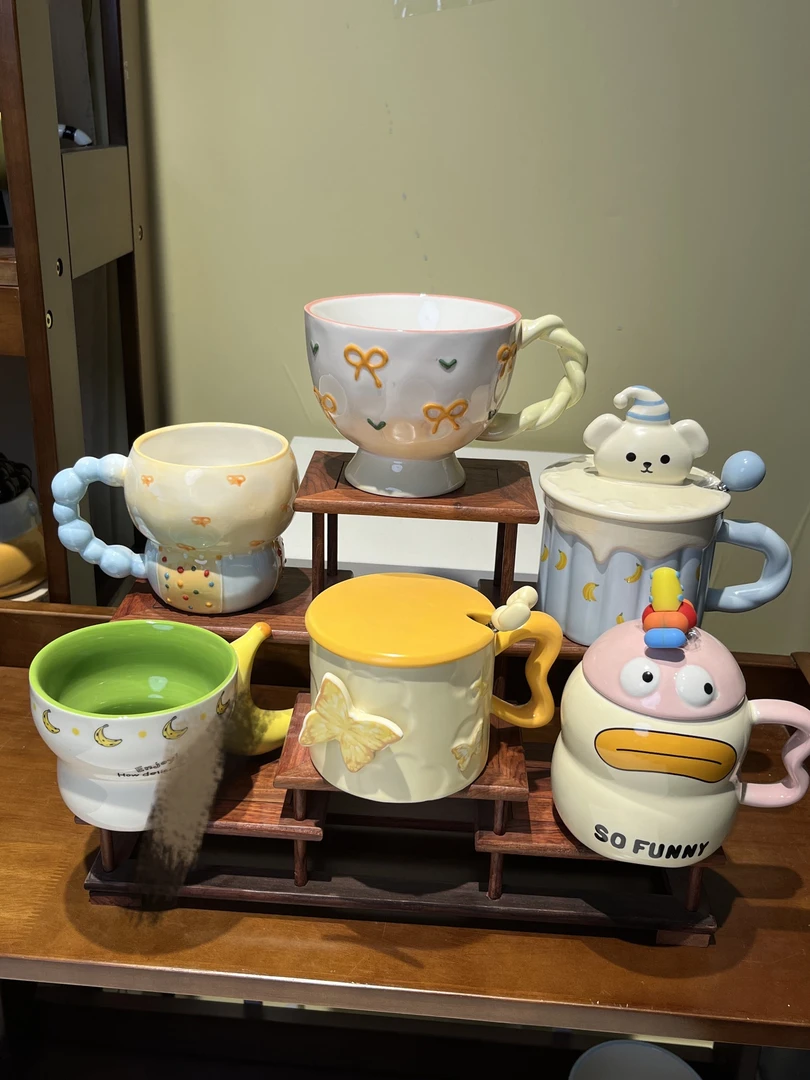 407-500陶瓷马克杯早餐杯尾货（默认微瑕）黑 单