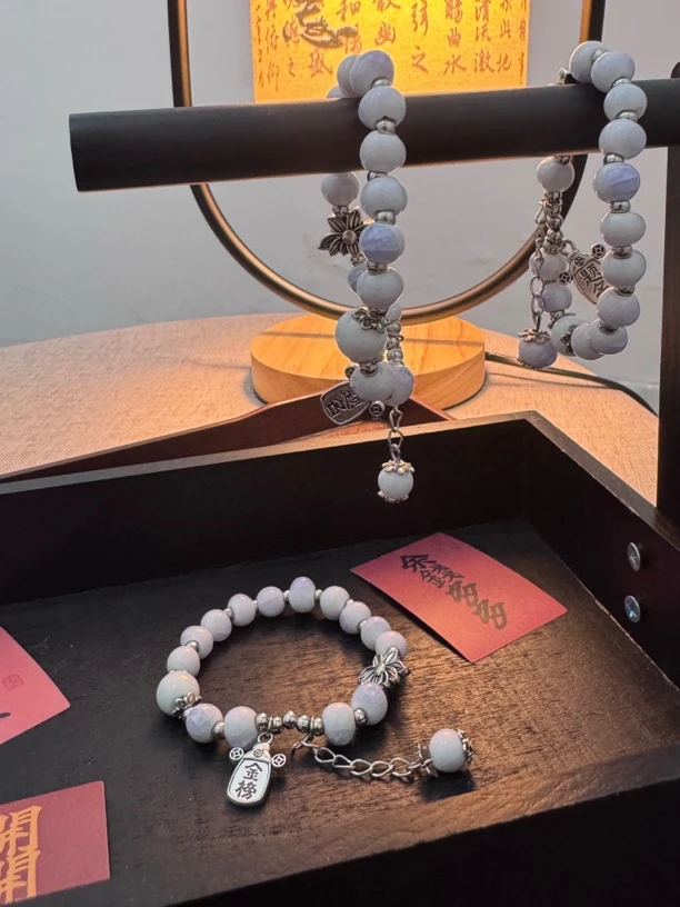 非金属陶瓷手链 民族风女拼色首饰手工素款单圈串珠百搭古风