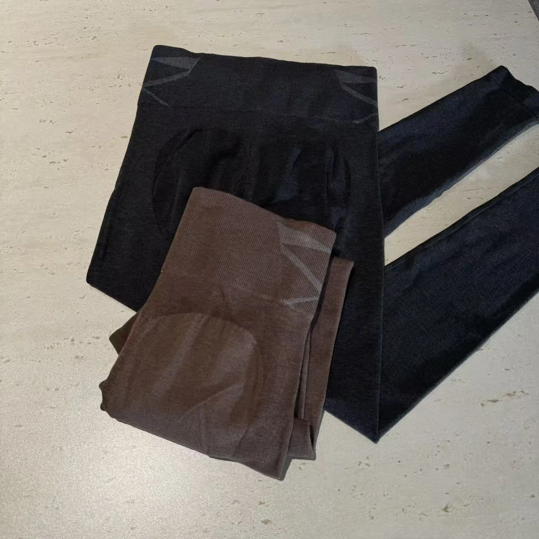 宿慕SUMU 绵羊毛高腰收腹塑性打底裤12-6冬季新款保暖打底裤4098