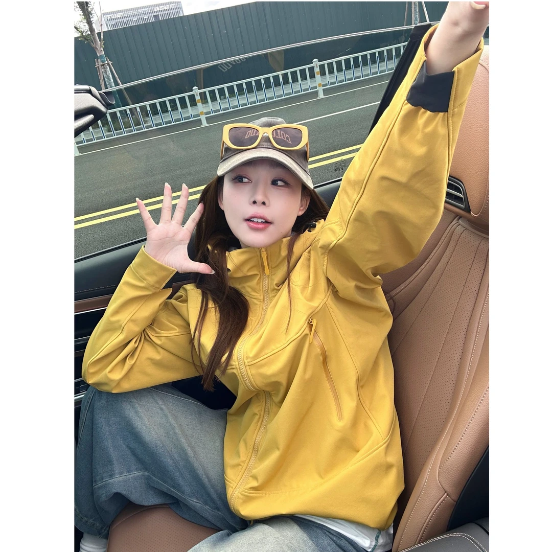 【专属】五防户外登山软壳连帽冲锋衣情侣夹克508春秋运动防水外套