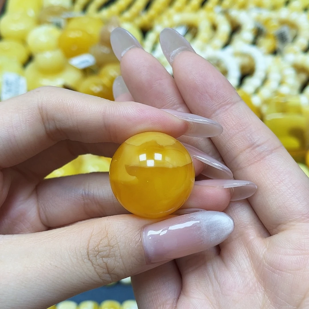 蜜蜡未镶嵌裸石圆珠23.9mm
