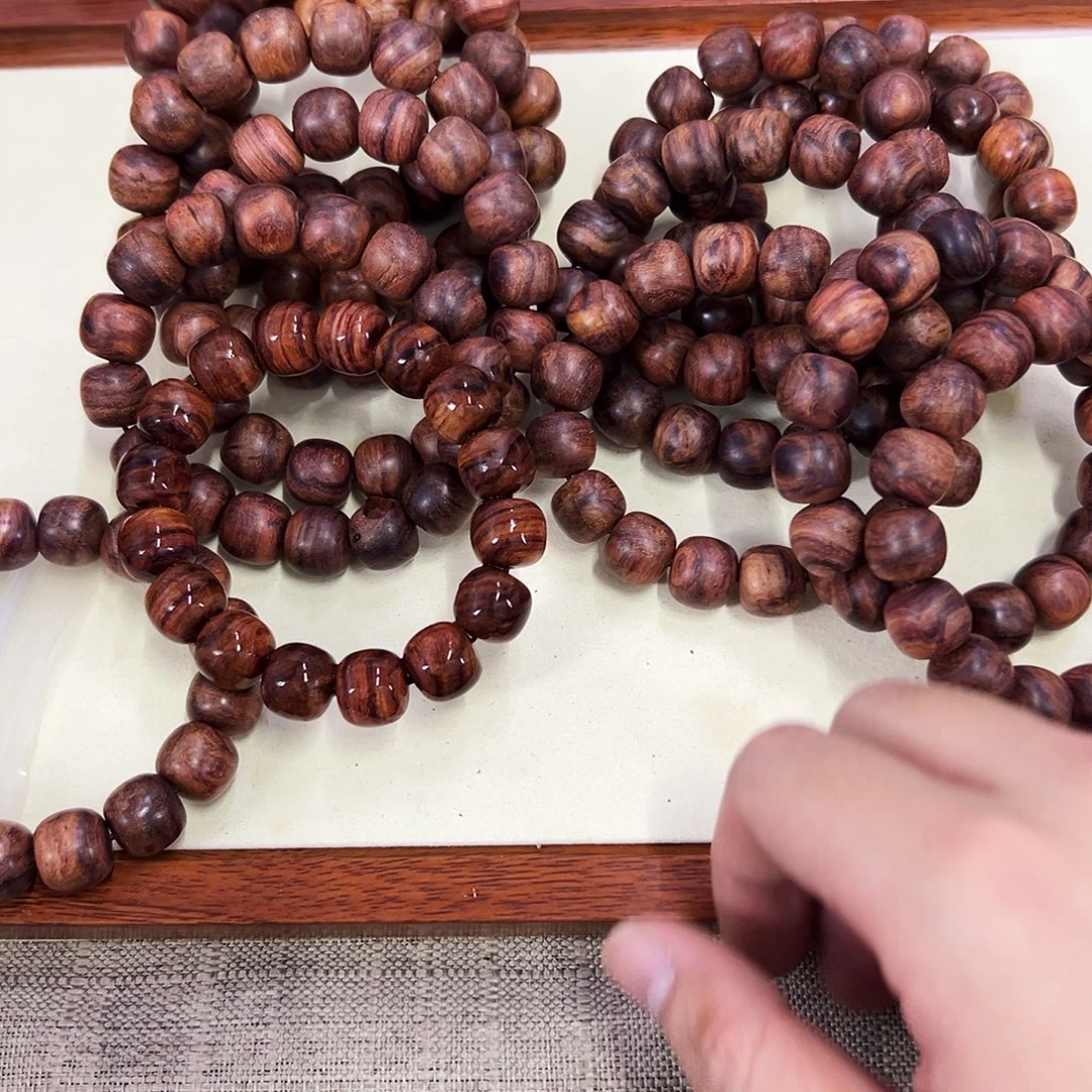 手串/手链黄花梨/降香黄檀15mm桶珠粗抛无胶无腊