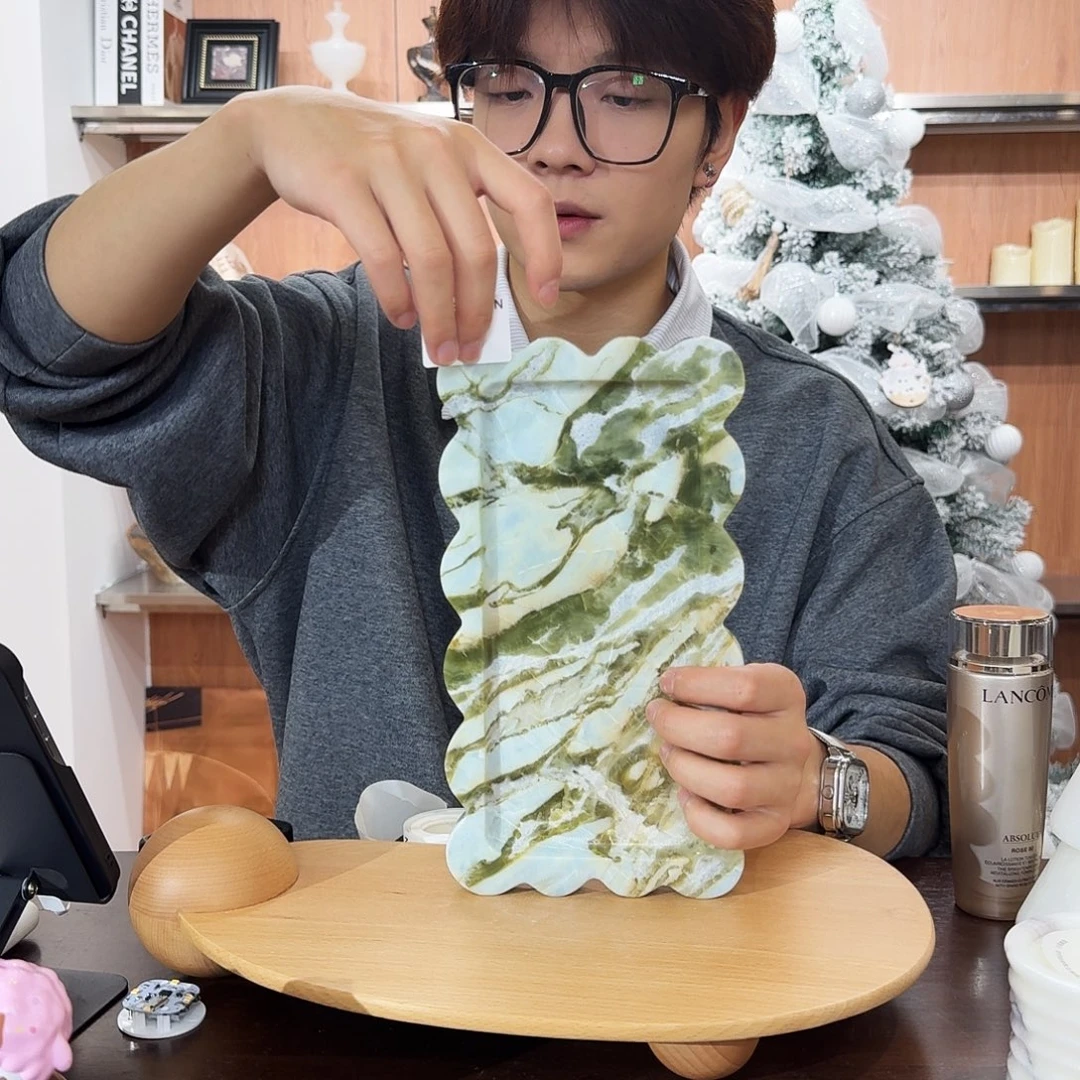 大理石799。  马尔代夫蓝饼干盘