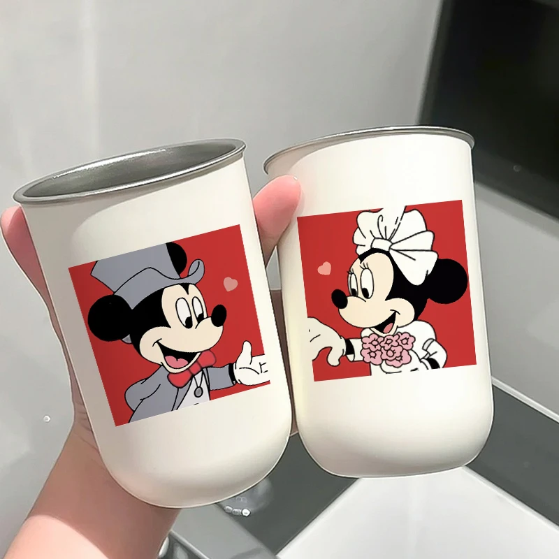 米奇米妮304不锈钢漱口杯男女情侣牙杯防霉防摔刷牙洗漱杯子家用