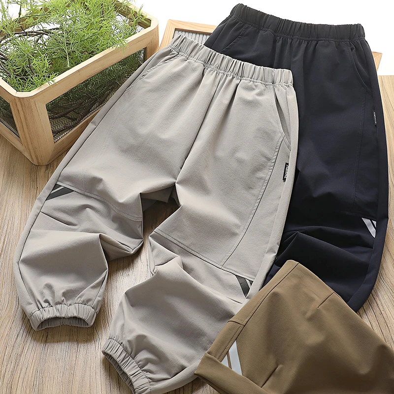 男童裤子儿童速干裤春季薄款户外冲锋裤中大童休闲裤透气男孩长裤