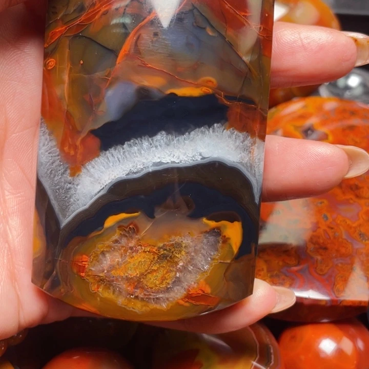 玛瑙/玉髓战国红玛瑙挂件未镶嵌随*