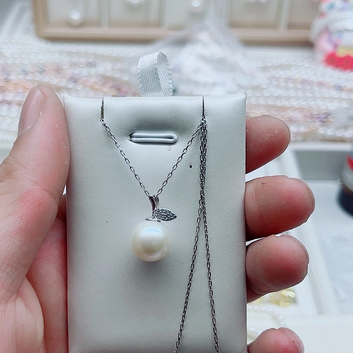 银S925镶嵌淡水珍珠耳饰