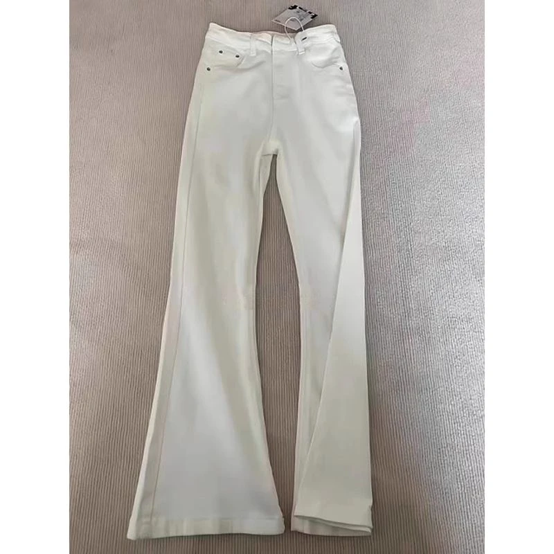 cleanfit白色弯刀牛仔裤男春秋美式复古vibe裤子显瘦不贴腿微喇裤