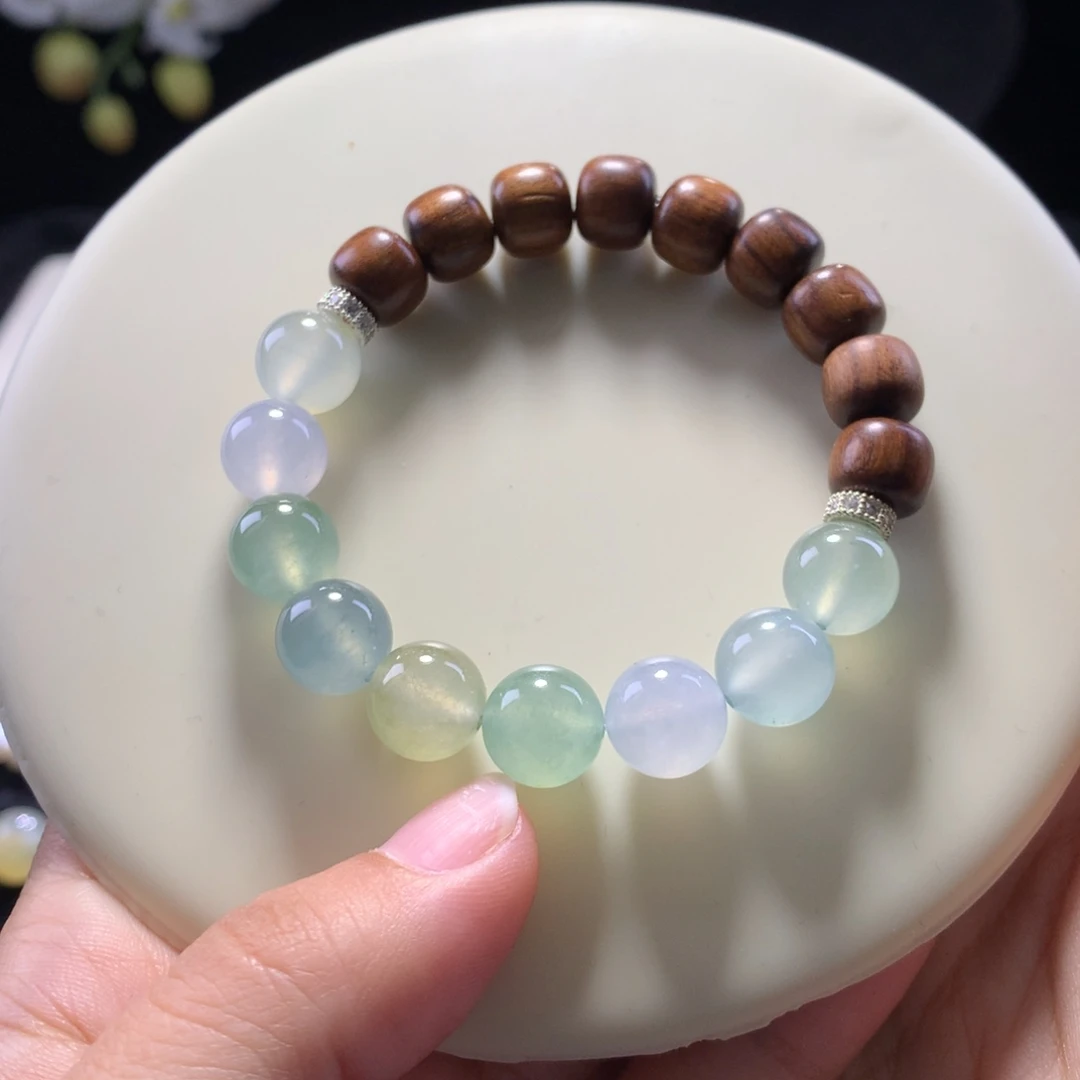 翡翠未镶嵌手串卡10竹影清风