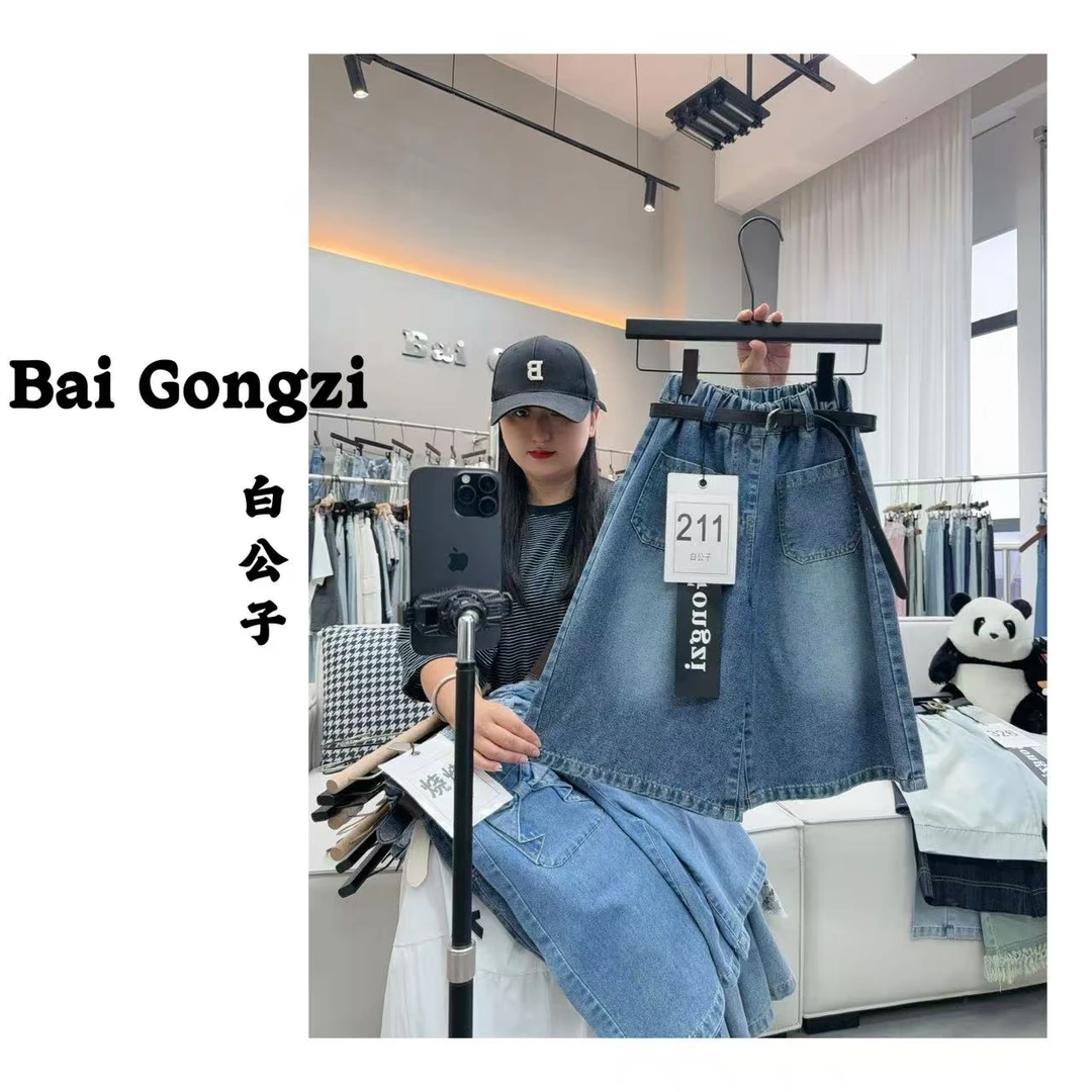 【白公子】【211】2025夏季新款…中大女童牛仔裤