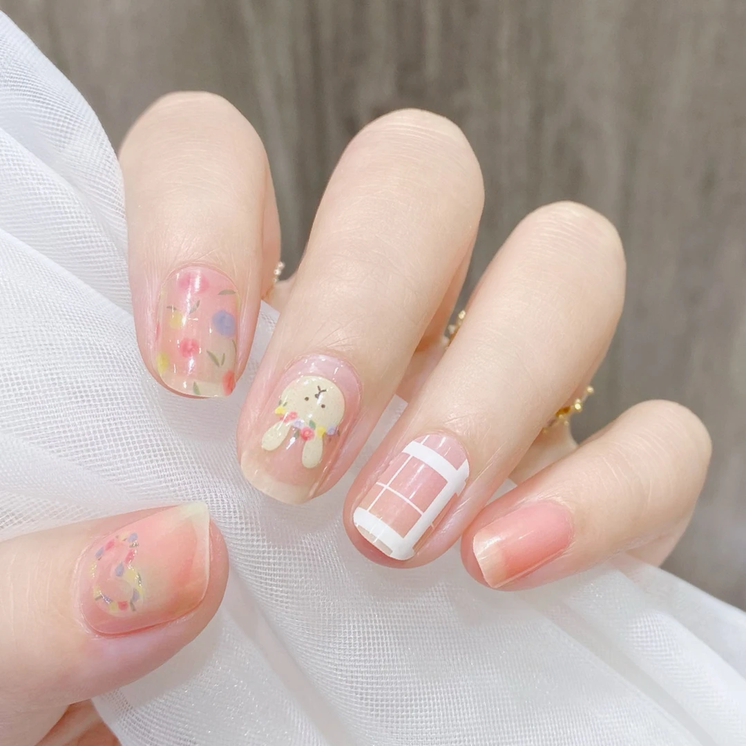 【免照灯】【美惠子】夏日小清新3d立体可爱腮红成人学生防水美穿戴甲