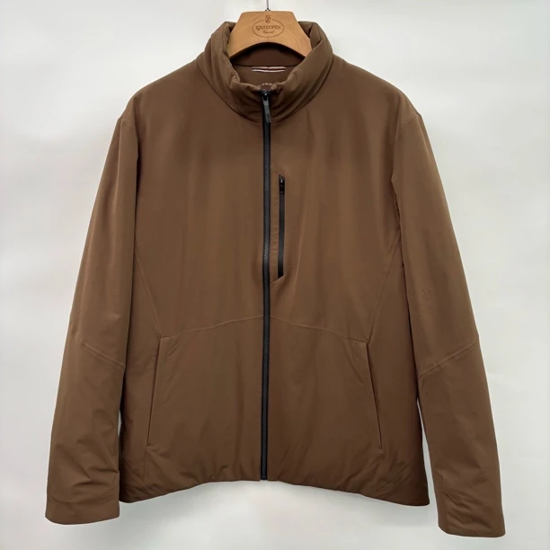 59521男士立领鹅绒冬季舒适保暖纯色商务通勤短款羽绒服