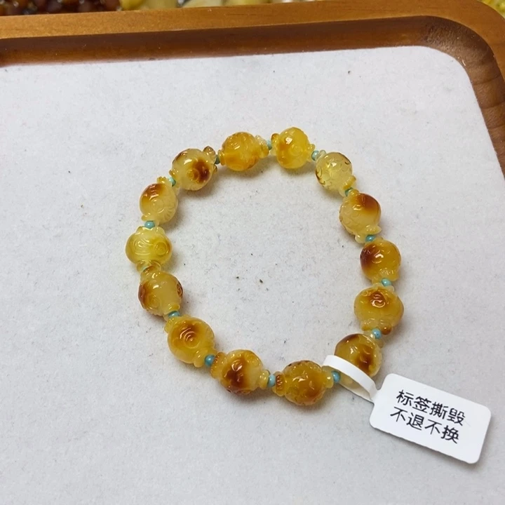 蜜蜡未镶嵌裸石手串