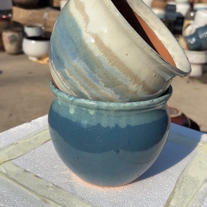 红陶两个口径15高度13微瑕