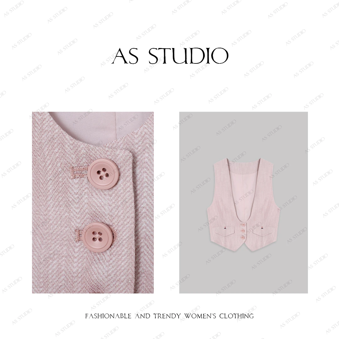 【AS荔枝肉】25新高级大U领绅士风西装小马甲AS25XMJ4908