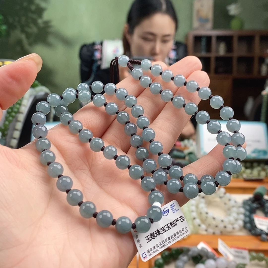 静***你翡翠未镶嵌颈饰天然翡翠项链