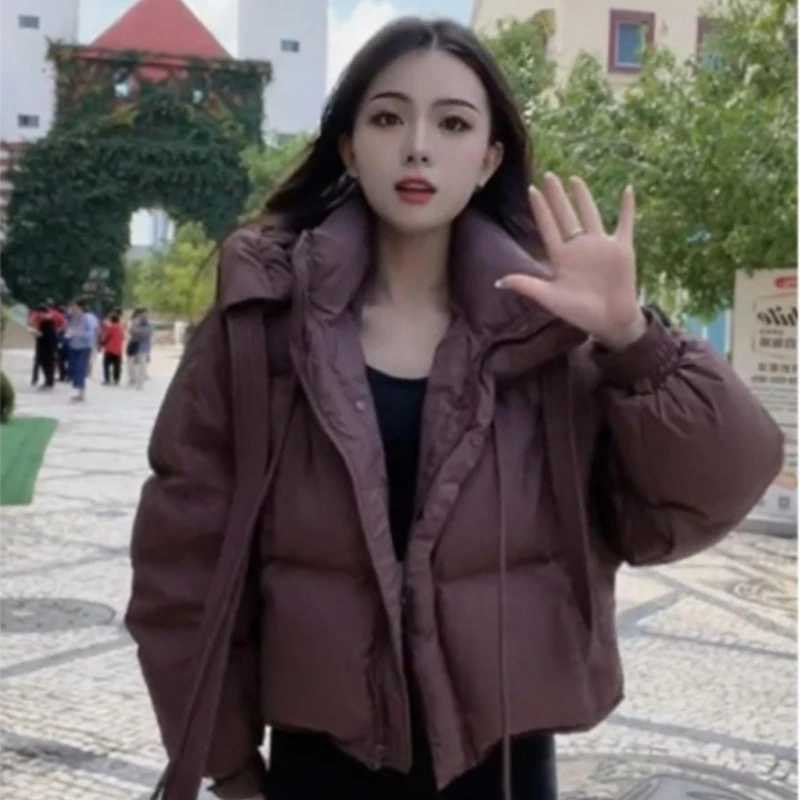 2025年新款女冬季棉服短款韩版设计感复古棉袄宽松棉衣小个子加厚