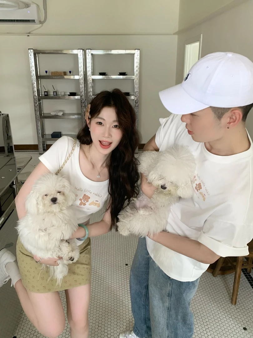 EIA一尧【黄油小熊】韩系舒适感情侣T恤上衣显瘦俏皮百搭夏季短袖t