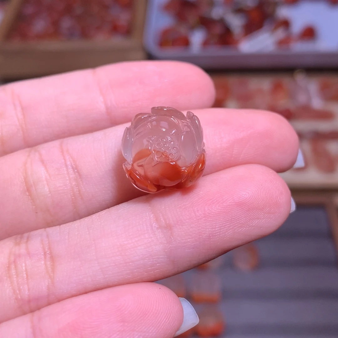 南红玛瑙未镶嵌珠宝半成品牡丹花2