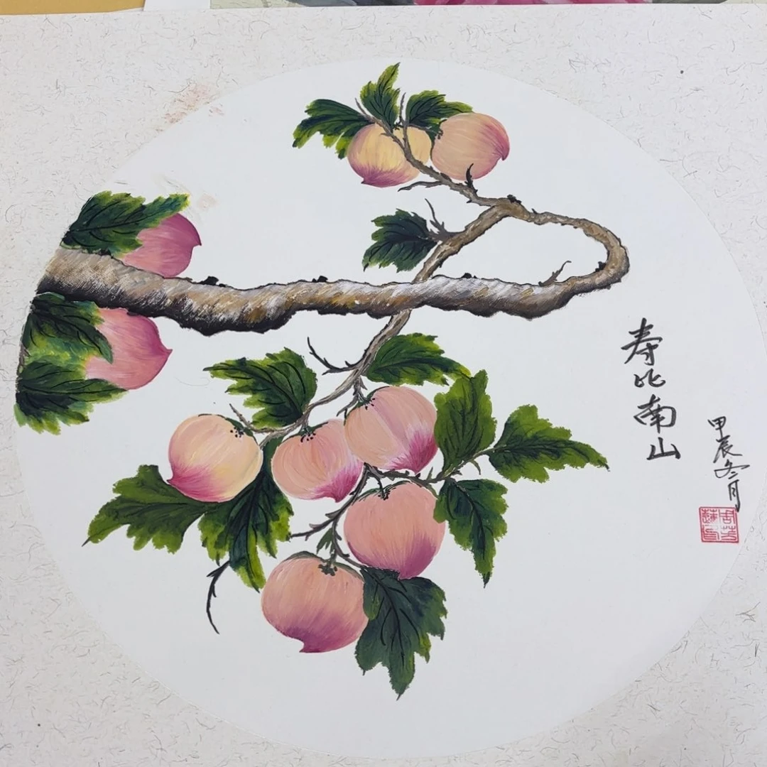 国画斗方花鸟花鸟赵