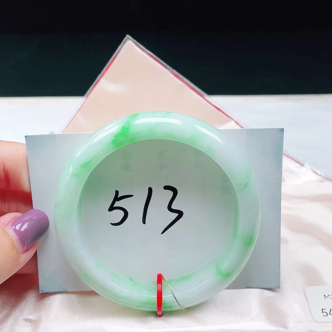 翡翠未镶嵌手镯缅甸翡翠54+