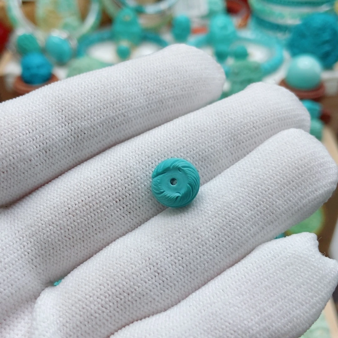 绿松石未镶嵌羽毛扣9.9mm