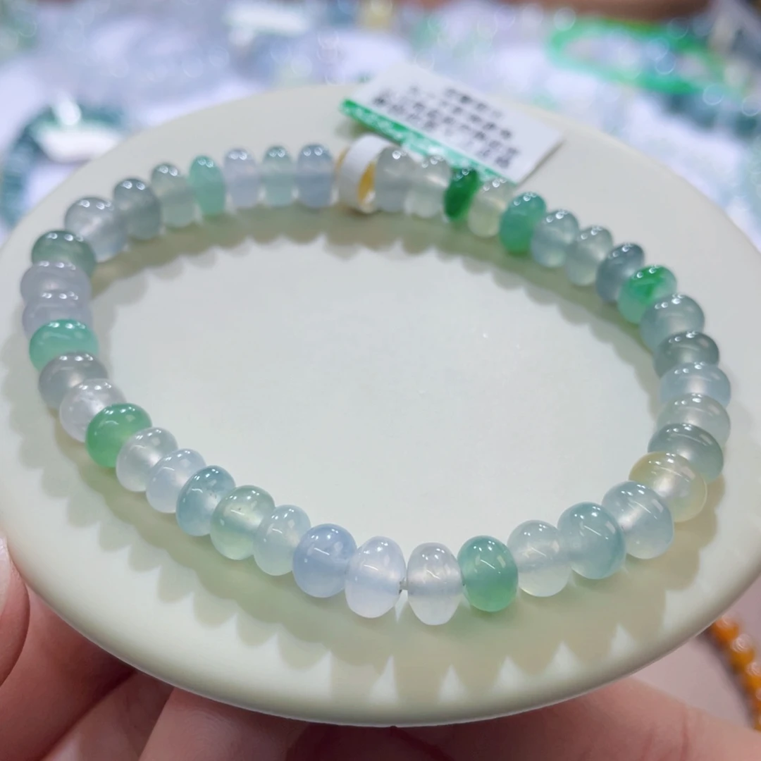 手链翡翠未镶嵌马卡龙算盘卡6-7