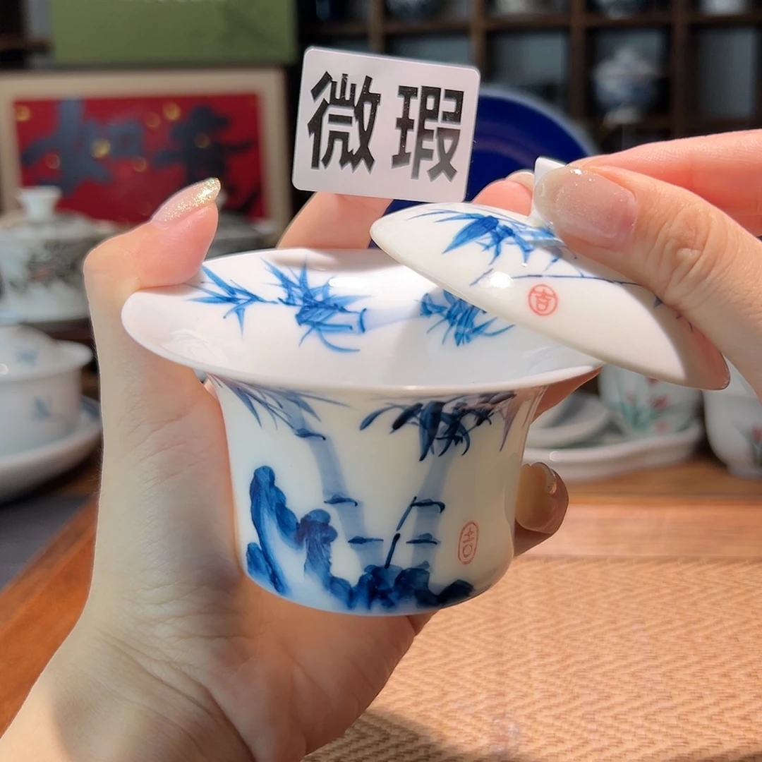 【闪购商品】微瑕 手绘 盖碗