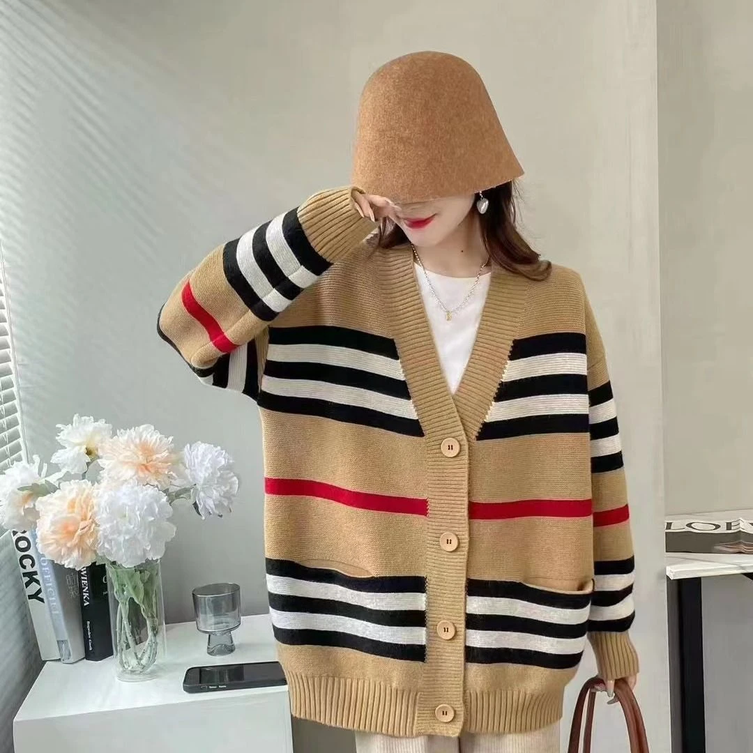 轻奢条纹毛衣开衫FT5589045