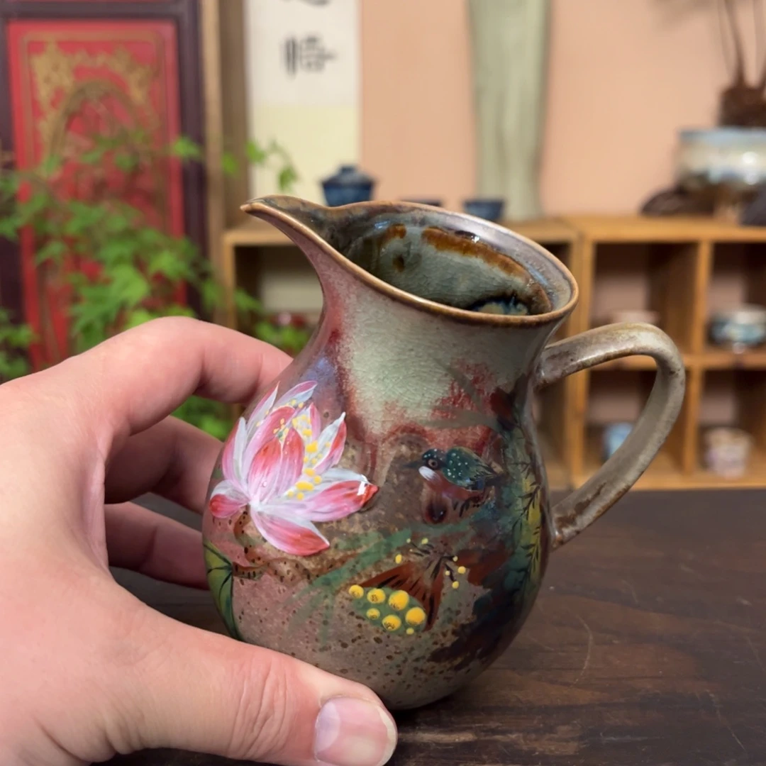 杯柴烧纯手工手绘陶瓷