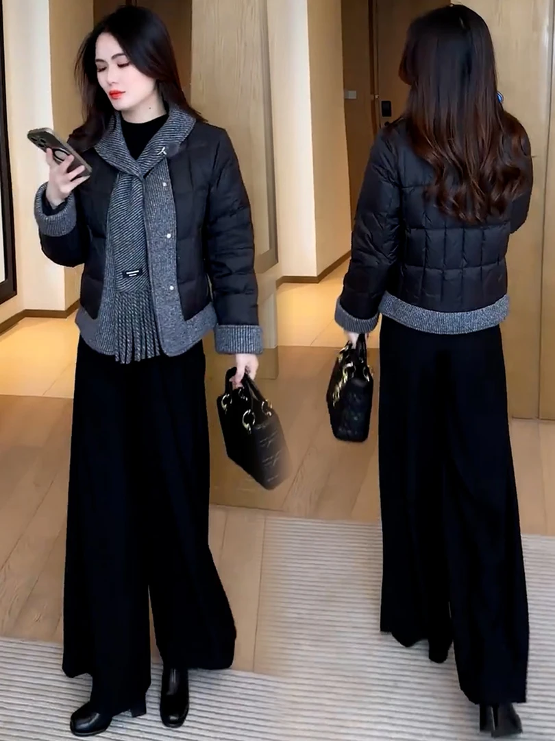 时尚洋气面包服女2025冬季新款显瘦减龄百搭翻领加厚保暖宽松外套