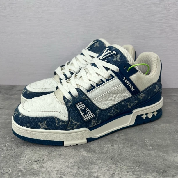 95新 LouisVuitton/路易威登 白蓝牛仔吹那trainer正品/福利/潮鞋