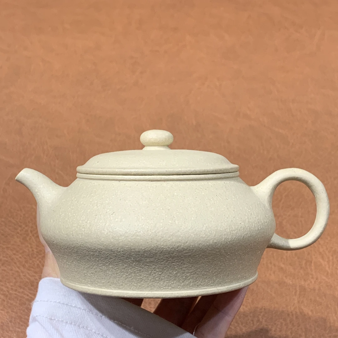 原矿梨皮本山绿泥曼殊壶170（微瑕）毫升全手工宜兴茶具紫砂壶