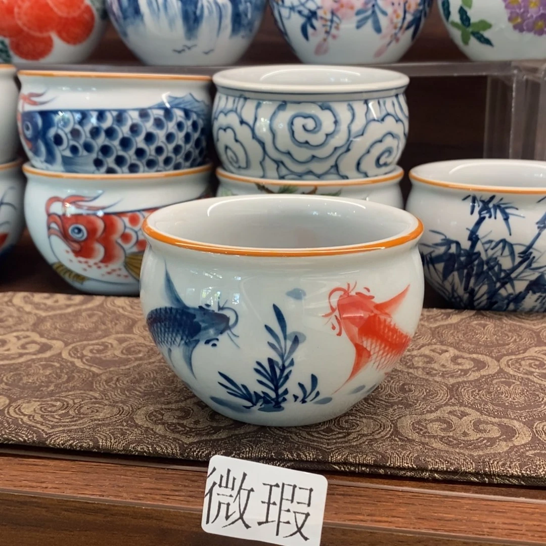 釉下彩老陶泥手工绘制