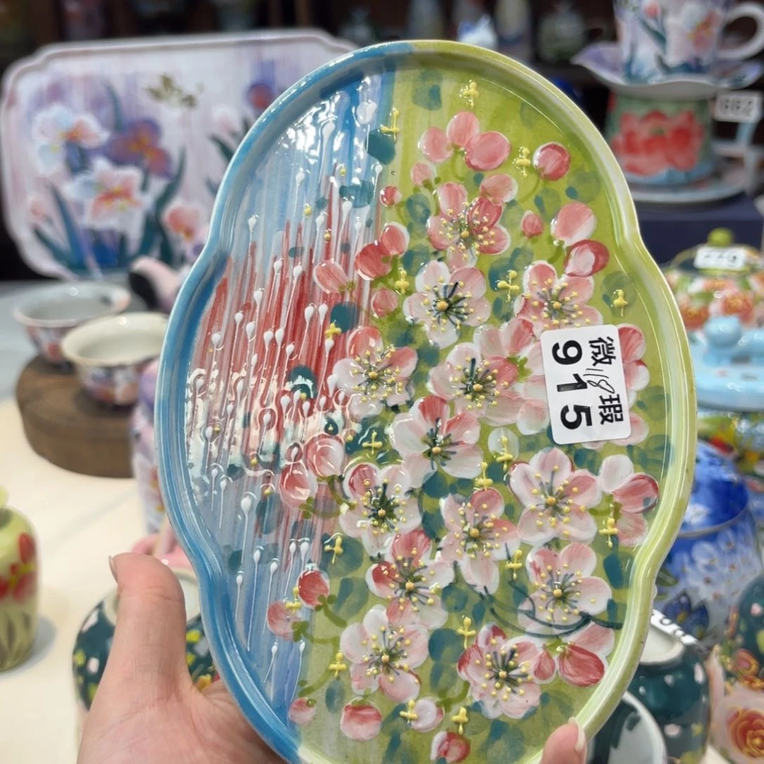 瓷片景德镇手绘高温釉下彩陶瓷茶具