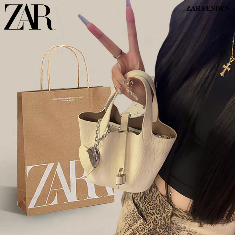ZAR FENDEN包包女2025新款夏季超火软皮水桶包高级质感手提斜挎包