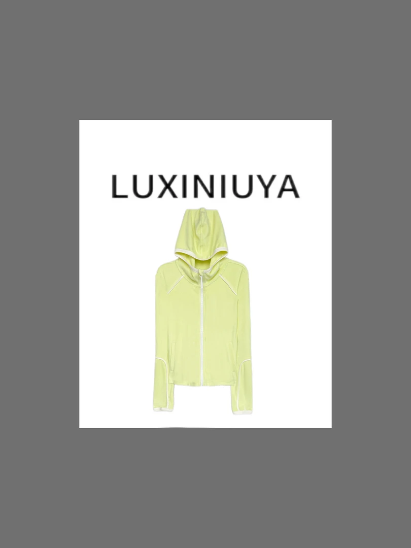 【LUXINIUYA】绿洲白屿 婴儿肌感高级撞色时尚外套#QDS80372