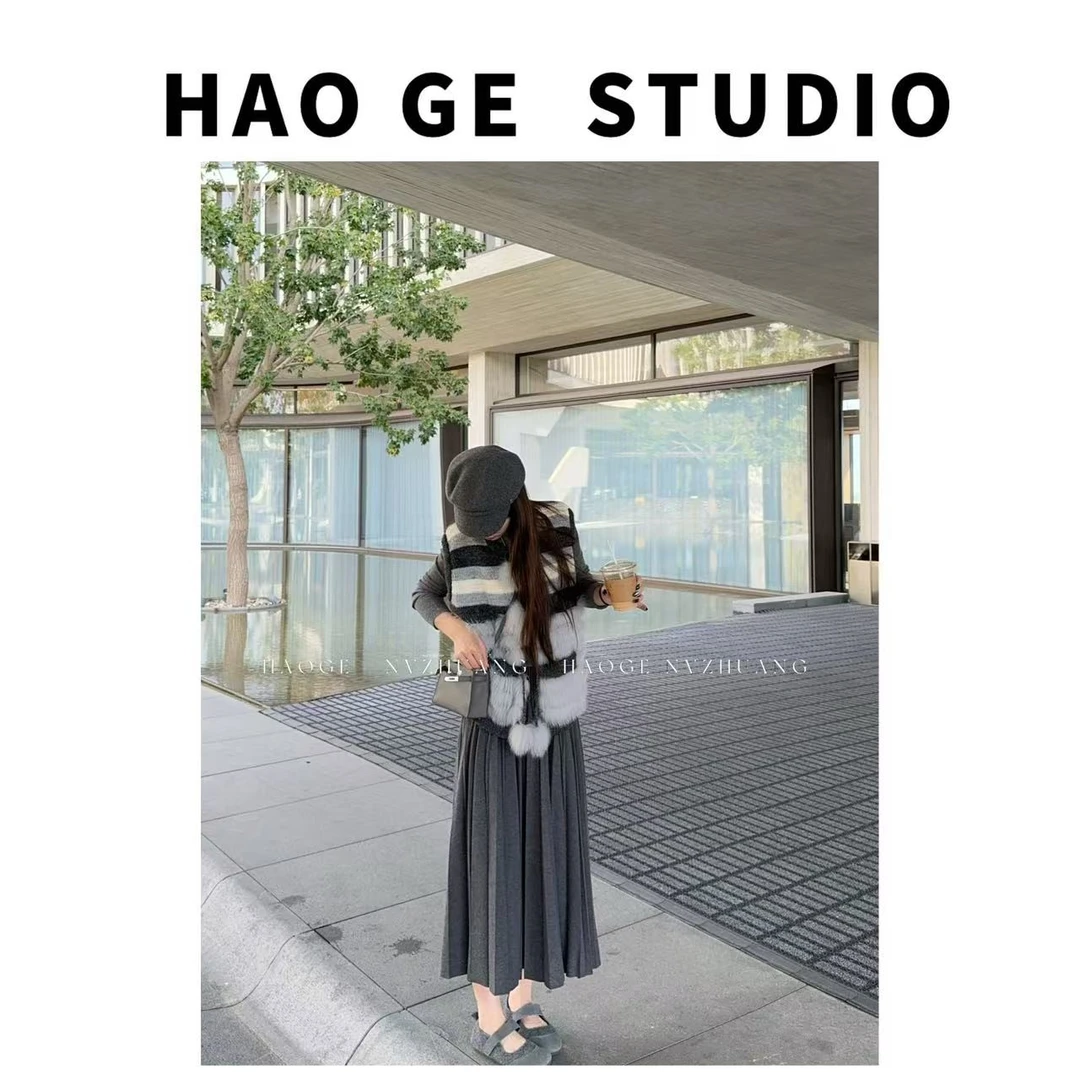 初·Chu●圆舞曲HGQ5BSQ4092A半身裙预显瘦日常小众百搭长款秋冬